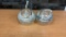 2) VTG BLOWN GLASS  ART OIL LAMP GLOBES