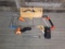 SAWS & HAND TOOLS IN WOODEN TOOLBOX