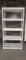 2) PLASTIC TAN 5-TIER STORAGE SHELVES