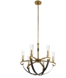 KICHLER 6-LIGHT CLEAR GLASS & BRASS CANDELABRA