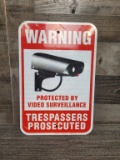WARNING PROTECTED BY VIDEO SURVEILLANCE SIGN