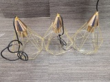 3-BULB LINEAR PENDANT DIAMOND CAGE FIXTURE