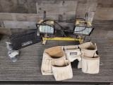HUSKY TOOL BELT, TWIN FLOOD LIGHTS & MORE