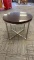 ETHAN ALLEN ROUND GLASS TOP SIDE TABLE