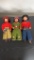 VTG WEIGHTED COWBOY, COWGIRL, AND NATIVE DOLLS