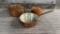 VTG SMOOTH COPPER POTS WITH BRAS HANDLES