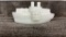 USS MAINE BATTLE SHIP MILK GLASS COVERED DISH