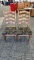 2)  EMBROIDERED LADDERBACK DINING CHAIRS