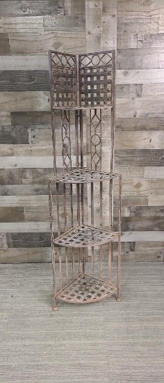 METAL FOLDING CORNER PLANT STAND