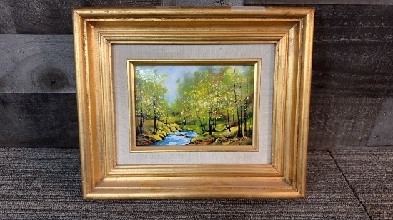 VTG ENAMEL ON COPPER LANDSCAPE BY K MUNSING