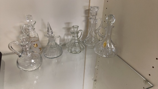CRYSTAL & GLASS CRUET DECANTERS
