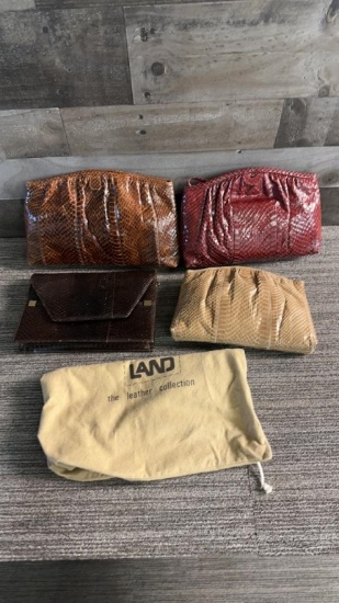 JAY HERBERT & PALAIZZIO SNAKESKIN CLUTCH HANDBAGS