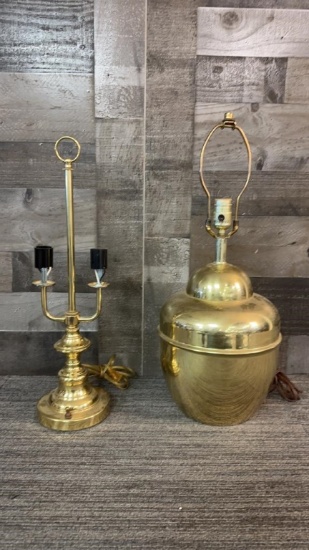2) BRASS TABLE LAMPS