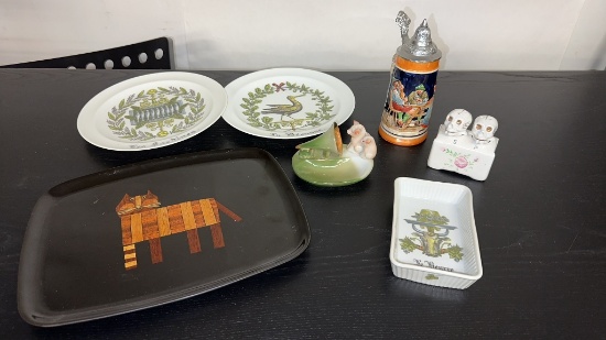 VTG COUROC CAT TRAY, BEER STEIN, & MORE