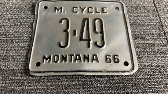 1966 MONTANA MOTORCYCLE LICENSE PLATE