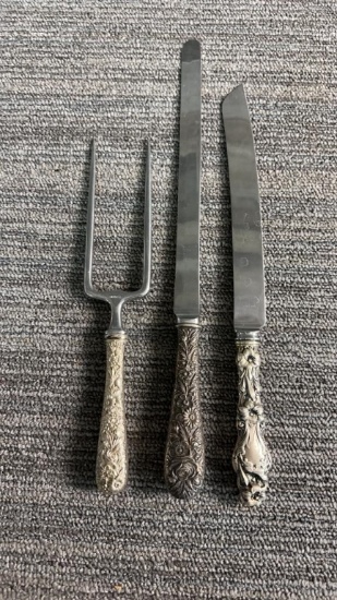 STERLING HOLLOW HANDLE SERVING UTENSILS KIRK & SON