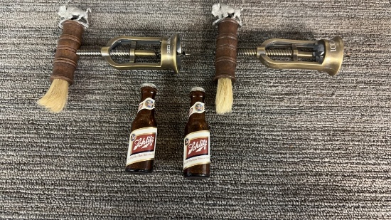 2)SOUVENIR CORKSCREWS & SCHLITZ BEER BOTTLE SHAKER