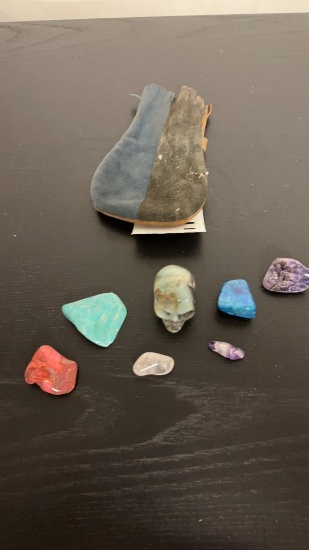 POLISHED STONE CALCITE SKULL & MORE POLISHED ROCKS
