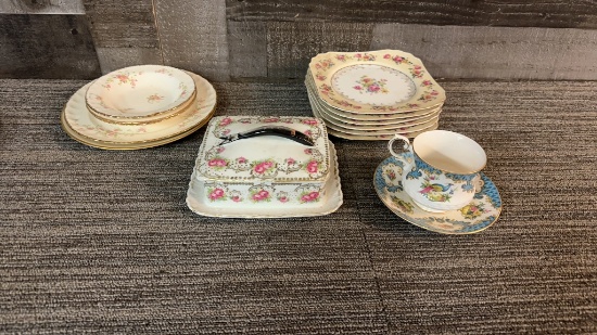 ANTIQUE VICTORIAN AUSTRIA SARDINE BOX & BONE CHINA