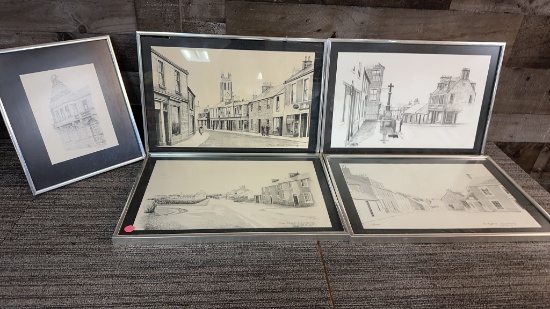 KILWINNING SCOTLAND LITHOGRAPH SKETCHES