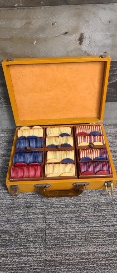 VTG POKER CHIP TRAVEL CASE
