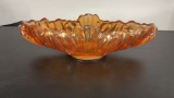 VTG MARIGOLD CARNIVAL GLASS CANOE CENTERPIECE
