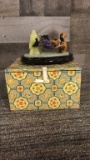 2)JADE & TIGERSEYE STONE SQUIRREL & PURPLE BERRIES