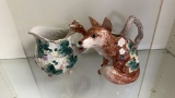 1990 FITZ & FLOYD REYNARD FOX WILD BERRY PITCHERS