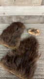 KANGAROO FUR CHANGE PURSE & FUR MITTENS