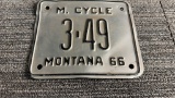 1966 MONTANA MOTORCYCLE LICENSE PLATE