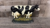 VTG CAST IRON COW  DOORSTOP
