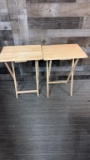 2 WOOD TV FOLDING TRAYS.