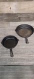 2) GRISWOLD CAST IRON SKILLETS: NO. 5 & NO. 8