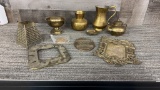 BRASS VASES, COLLANDER, PHOTO FRAME & MORE