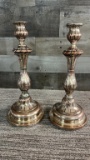 2) RUBBED COPPER FINISH CANDLE STICKS