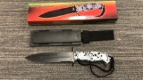 TAC XTREME SKULL CAMO HANDLE KNIFE    TX-1456WSC