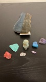 POLISHED STONE CALCITE SKULL & MORE POLISHED ROCKS