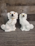 VTG STAFFORDSHIRE STYLE SPANIEL DOG SCULPTURES