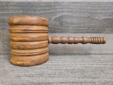 ANTIQUE LARGE WOODEN MALLET / GAVEL