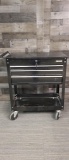 US GENERAL BLACK 4 DRAWER ROLLER CART