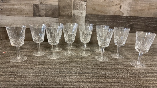 12) WATERFORD CRYSTAL "LISMORE" STEMMED DRINKWARE
