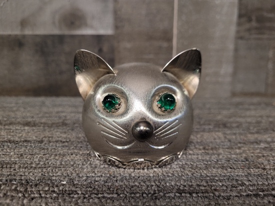 MCM NAPIER CAT COIN BANK W GREEN EYES