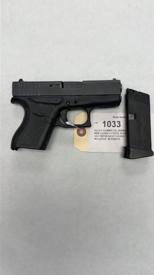 GLOCK 43 9MM CAL SN#BAKR494