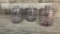 3) ANTIQUE AMETHYST GLASS TOBACCO HUMIDOR JARS