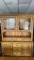 LIGHTED FARMHOUSE COTTAGE BUFFET HUTCH