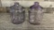 2) ANTIQUE AMETHYST GLASS TOBACCO HUIMDOR JARS