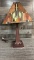 CIRCLE BEAD TIFFANY SLAG GLASS TABLE LAMP