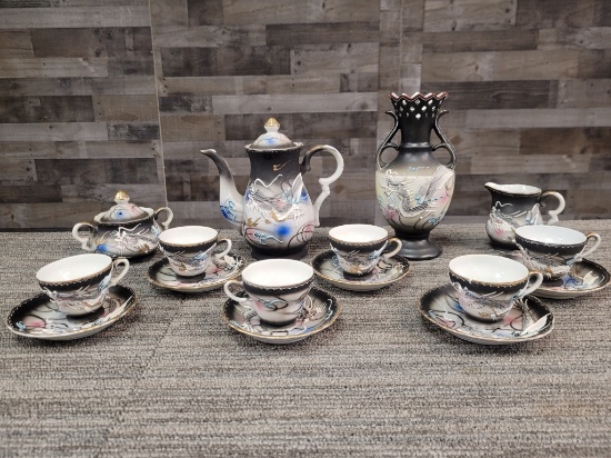 JAPANESE MORIAGE DRAGONWARE DEMITASSE SET