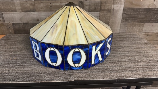 "BOOKS" SLAG GLASS CHANDELIER