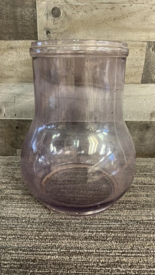 ANTIQUE AMETHYST GLASS GLOBE BARN LANTERN